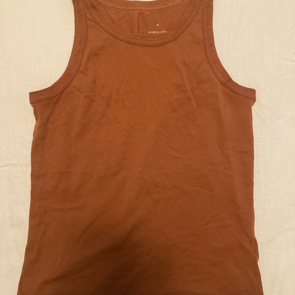 Everlane Orange Cotton Air Tank Top